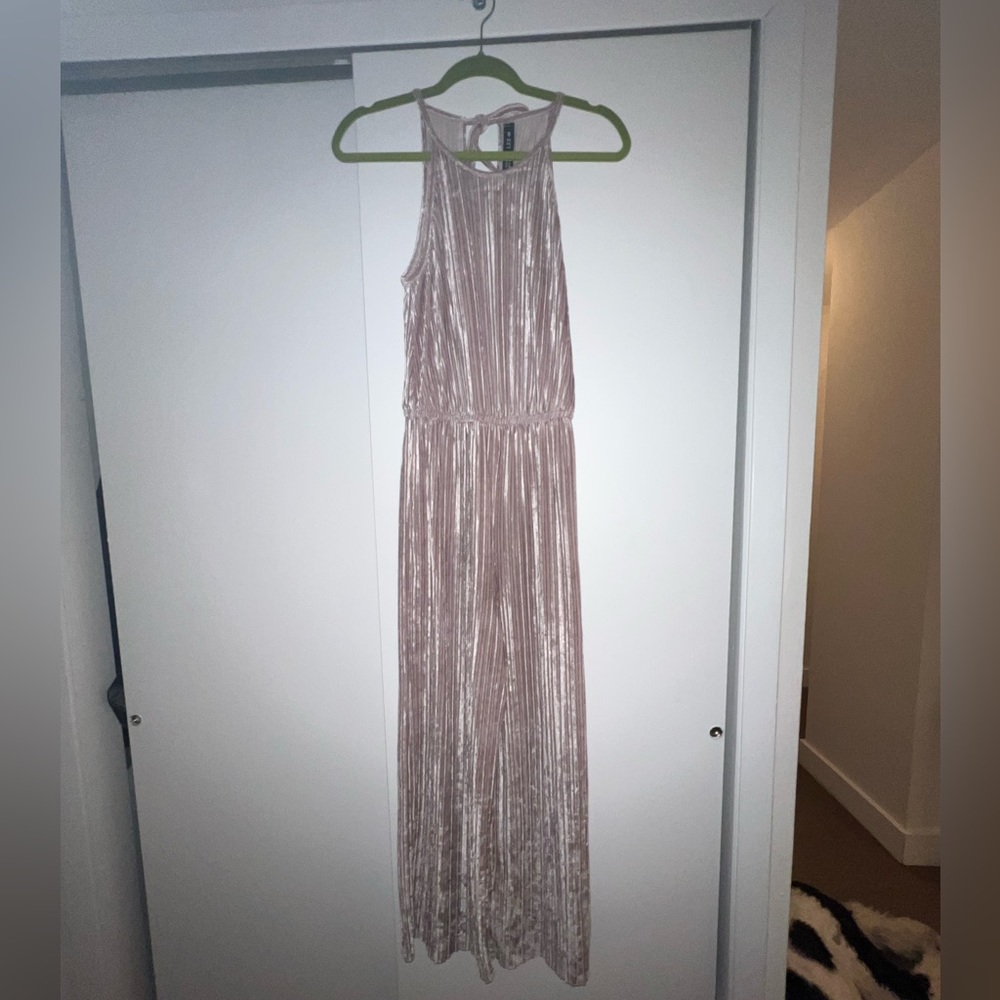 Crushed velvet design lab pink jumpsuit